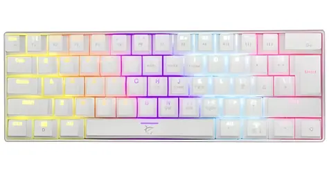 White Shark SHINOBI 2 bílá / Herní mechanická klávesnice / US layout / červené spínače / USB