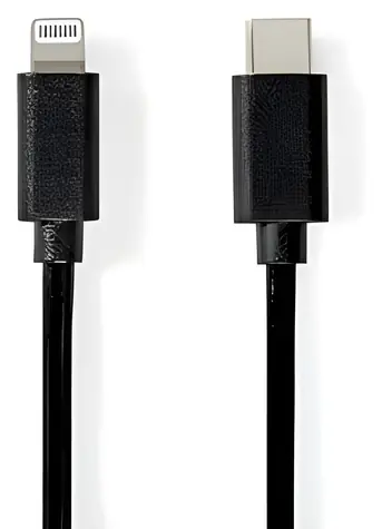 Nedis Lightning kabel 1 m černá / Datový kabel / USB-C (M) - Lightning 8-pin (M) / USB 2.0 / 480 Mbps