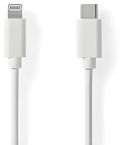 Nedis Lightning kabel 1 m bílá / Datový kabel / USB-C (M) - Lightning 8-pin (M) / USB 2.0 / 480 Mbps