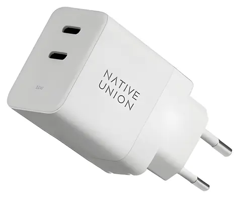 Native Union Fast GaN bílá / Nabíjecí adaptér / Power Delivery / 35W / 2x USB-C