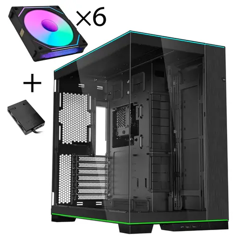 Lian Li O11 Dynamic EVO RGB černá / Bundle PC skříň + 6x UNI FAN SL-INF / Midi Tower / ARGB / Tempered Glass