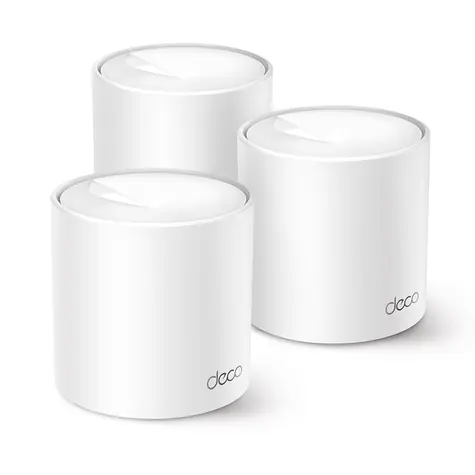 TP-Link Deco X1500 (3-pack) bílá / Wi-Fi 6 systém MESH AX1500 / Dual-band / 2x GLAN