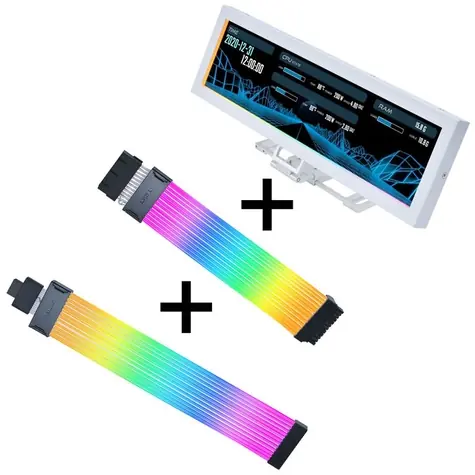 Lian Li Strimer Wireless Visual Upgrade Kit bílá / Sada RGB kabelů / 24-pin ATX + 12V-2x6 GPU / s ovladačem