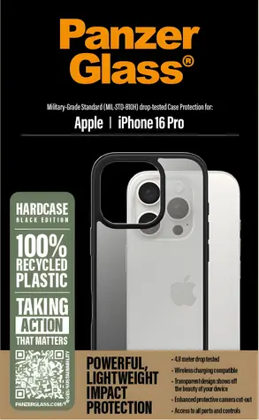 PanzerGlass HardCase černá / Pouzdro / iPhone 16 Pro / TPU
