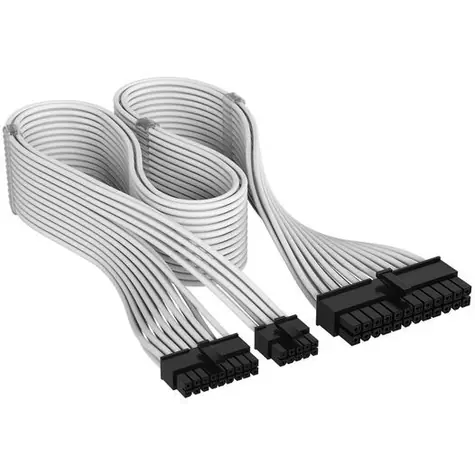 Corsair Premium Sleeved bílá / Napájecí kabel / 24-pin ATX / Gen 5 / pro zdroje Type-5 / textilní opletení