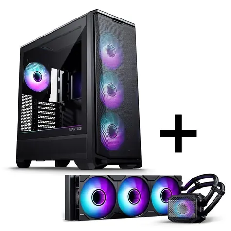 PHANTEKS Eclipse G400A + Glacier M25 Gen2 černá / Sada: PC skříň + AiO vodní chladič CPU / Mid Tower / průhledná bočnice