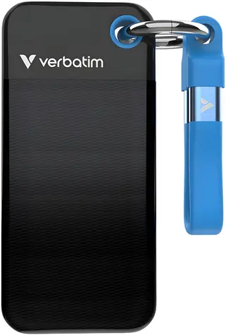 Verbatim Pocket SSD 256 GB černo-modrá / Externí SSD / USB-C / R: 10 000 MB/s / W: 10 000 MB/s