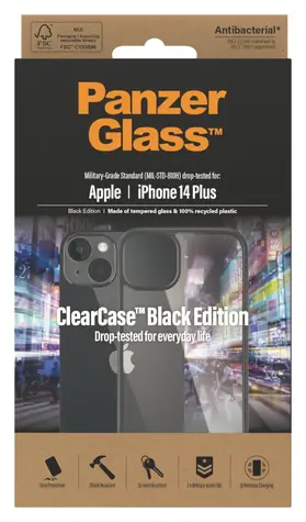 PanzerGlass ClearCase černá / Pouzdro / Apple iPhone 14 Plus / Plast