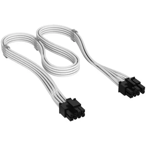 Corsair Premium Sleeved PCIe Single kabel (Gen 4) bílá / 1xPCIe 6+2pin / 1xPCIe 8pin / délka 650mm