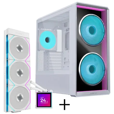 Lian Li LANCOOL 217 INF + HydroShift II LCD-S 360TL bílá / Bundle / PC skříň + AiO 360 mm / RGB / LCD / Intel + AMD