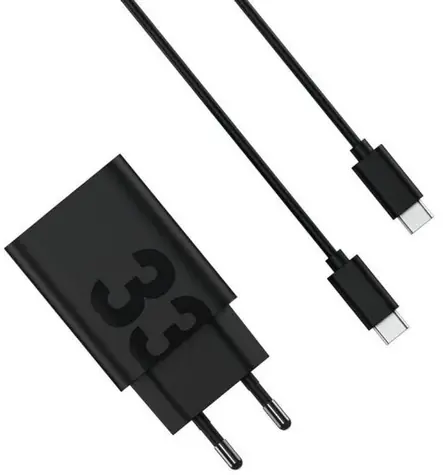 Motorola TurboPower 33W černá / Nabíječka do sítě / USB-A / Quick Charge / 6.5 A / 1m kabel USB-A - USB-C