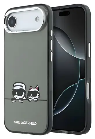 Karl Lagerfeld IML K&CH Heads Logo černá / Zadní kryt pro iPhone Air / MagSafe