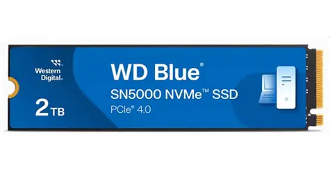 WD Blue SN5000 2TB / SSD / M.2 2280 / PCIe Gen4 / čtení: 5150MBps / zápis: 4850MBps