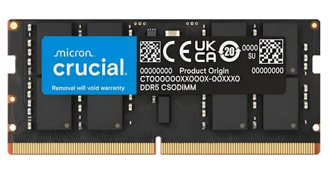 Crucial 32GB (1x32GB) DDR5 6400MHz / DDR5 / SO-DIMM / CL52