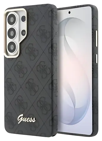 Guess PU 4G Script Metal Logo Magnetic černá / Zadní kryt / pro Samsung Galaxy S26 Ultra / Umělá kůže / Magnetický