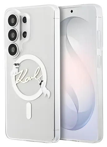 Karl Lagerfeld IML Choupette Karl Script transparentní / Zadní kryt / Samsung Galaxy S26 Ultra / Magnetický