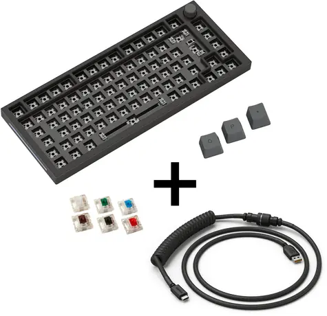 Glorious GMMK Pro Black Phantom / herní klávesnice / mechanická / 75% TKL / Gateron Clear / GPBT klávesy / RGB