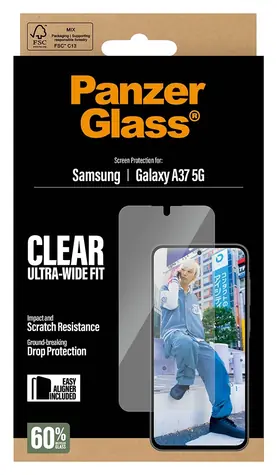 PanzerGlass UWF Samsung Galaxy A37 5G čirá / Tvrzené sklo / S aplikátorem