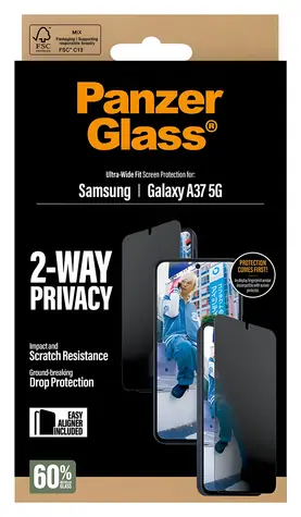 PanzerGlass UWF Privacy čirá / Tvrzené sklo / Samsung Galaxy A37 5G / s aplikátorem