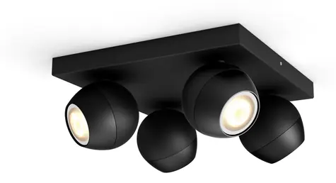 Philips Hue Buckram WA BT LED 4x5W černá + ovladač / LED bodové svítidlo GU10 / 4x350lm / 2200-6500 K / IP20