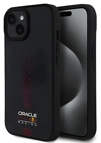 Red Bull Carbon Powerbar černá / Zadní kryt / iPhone 15 / MagSafe / karbonová vlákna