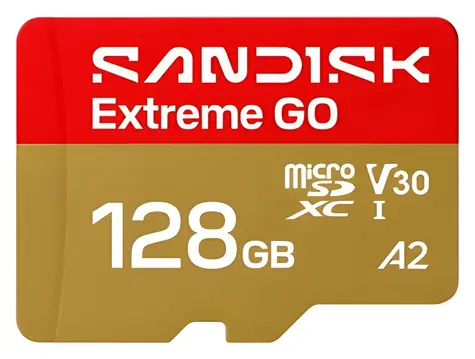 SanDisk Extreme GO microSDXC 128GB / Paměťová karta / čtení: až 240 MB/s / zápis: až 120 MB/s