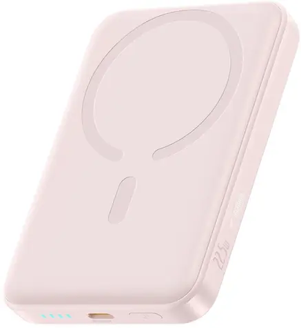 Baseus EnerFill FM11 Ultra-Mini růžová / Powerbanka / 10000 mAh / 22,5W / MagSafe / USB-C kabel 0,3 m