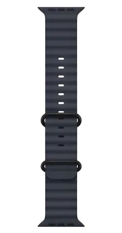Apple Watch 49mm námořnická modrá, černý titanový povrch / Oceánský řemínek