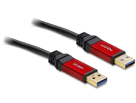 Delock USB 3.0-A samec/samec / USB kabel / 5 m / Premium