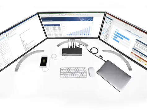 StarTech USB-C & USB-A Hybrid / Dokovací stanice / 3x monitor / 4K 60Hz / DP / HDMI / 85W PD