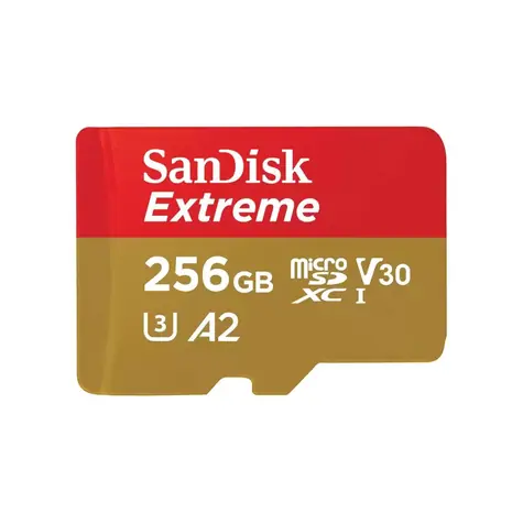 SanDisk Extreme microSDXC 256 GB / Paměťová karta / A2 / UHS-I U3 V30 / čtení: 190 MB/s / zápis: 130 MB/s