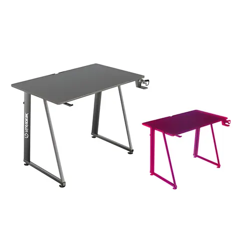 ULTRADESK ENTER V2 černá / Herní stůl / 100 x 60 x 75 cm / držák sluchátek&nápojů
