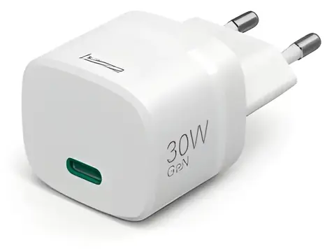 Hama rychlá USB-C nabíječka bílá / Síťová nabíječka / GaN / 30 W / PD / QC 3.0