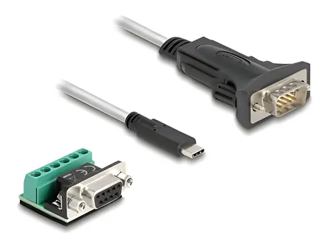 DeLock USB 2.0 Type-C na RS-422/485 / Adaptér / 6pin Terminal Block / 5 V / 2 m