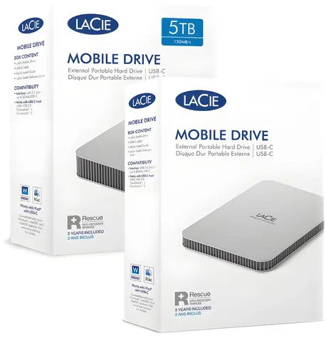 LaCie Mobile Drive 5 TB šedá / Externí HDD / Apple Exclusive / USB 3.2 Gen 1 / USB-C