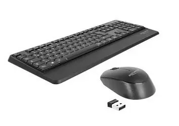 Delock DE černá / Set bezdrátové klávesnice a myši / DE layout / 2.4 GHz