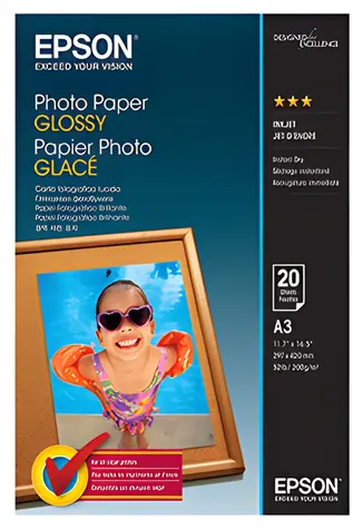 Epson A3 lesklý / Fotopapír / 200 g/m2 / 20 listů / pro Expression Photo XP-970, SureColor SC-P706, SC-T516