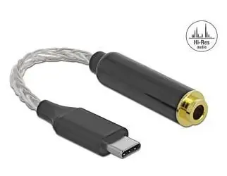 DeLock USB-C na 4,4 mm 5pin Jack černá / Audio adaptér / 12,5 cm / CX21988