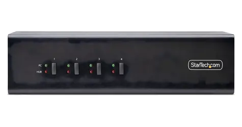 StarTech 4-Port Dual-Monitor KVM / KVM přepínač / DisplayPort 4K 60Hz / 2× USB 5Gbps / 2× USB 2.0 HID / Hotkey