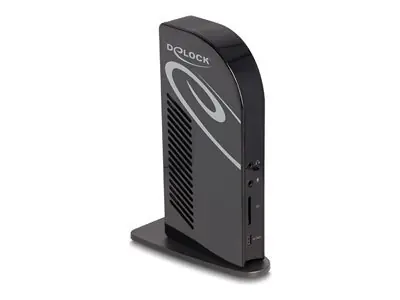 DeLock USB-C Triple Display černá / Dokovací stanice / 3× 4K 60Hz / HDMI + DisplayPort / PD 96W / 5× USB / LAN
