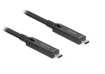 DeLock Kabel USB-C (M) - USB-C (M) 15 m / AOC / DisplayPort 1.4 / 20 V 3 A