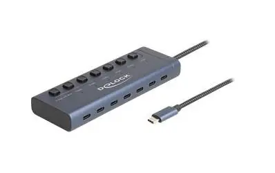 Delock / Rozbočovač / 6x USB-C / 1x USB-C napájení / Stolní