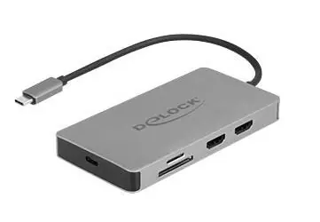 DeLock USB-C 2× HDMI / Dokovací stanice / Gigabit LAN