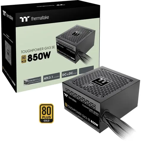 Thermaltake Toughpower GX3 SE 850W černá / ATX 3.1 / 850W / 80PLUS Gold / PCIe 5.1 / nemodulární