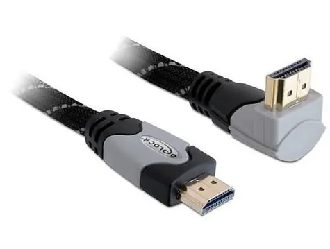 Delock / HDMI kabel s Ethernetem / lomený 90° / 5 m / 4K / pozlacené konektory