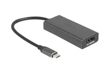 DeLock šedá / Kabel adaptéru / USB-C (M) - HDMI + DisplayPort (F) combo / 15 cm / 8K 120Hz
