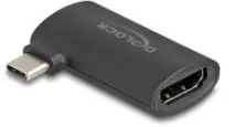 Delock USB-C - HDMI černá / Adaptér / pravoúhlý konektor USB-C / 4K60 Hz (3840 x 2160)