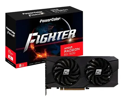 PowerColor Radeon RX 7600 Fighter 8GB / Grafická karta / 2655 MHz / 8GB GDDR6 / 128-bit / 3x DP + 1x HDMI / 600W