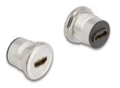 Delock HDMI samice - HDMI samice černá, stříbrná / Adaptér / Panelová montáž