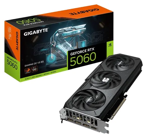 GIGABYTE GeForce RTX 5060 GAMING OC V2 / Grafická karta / 2602MHz / 8GB GDDR7 / 128-bit / 1x HDMI + 3x DP / 550W